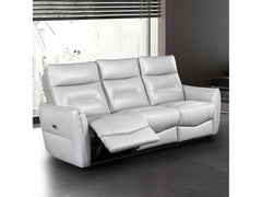 Terentius Taupe Leather Match Reclining Sofa - Ornate Home