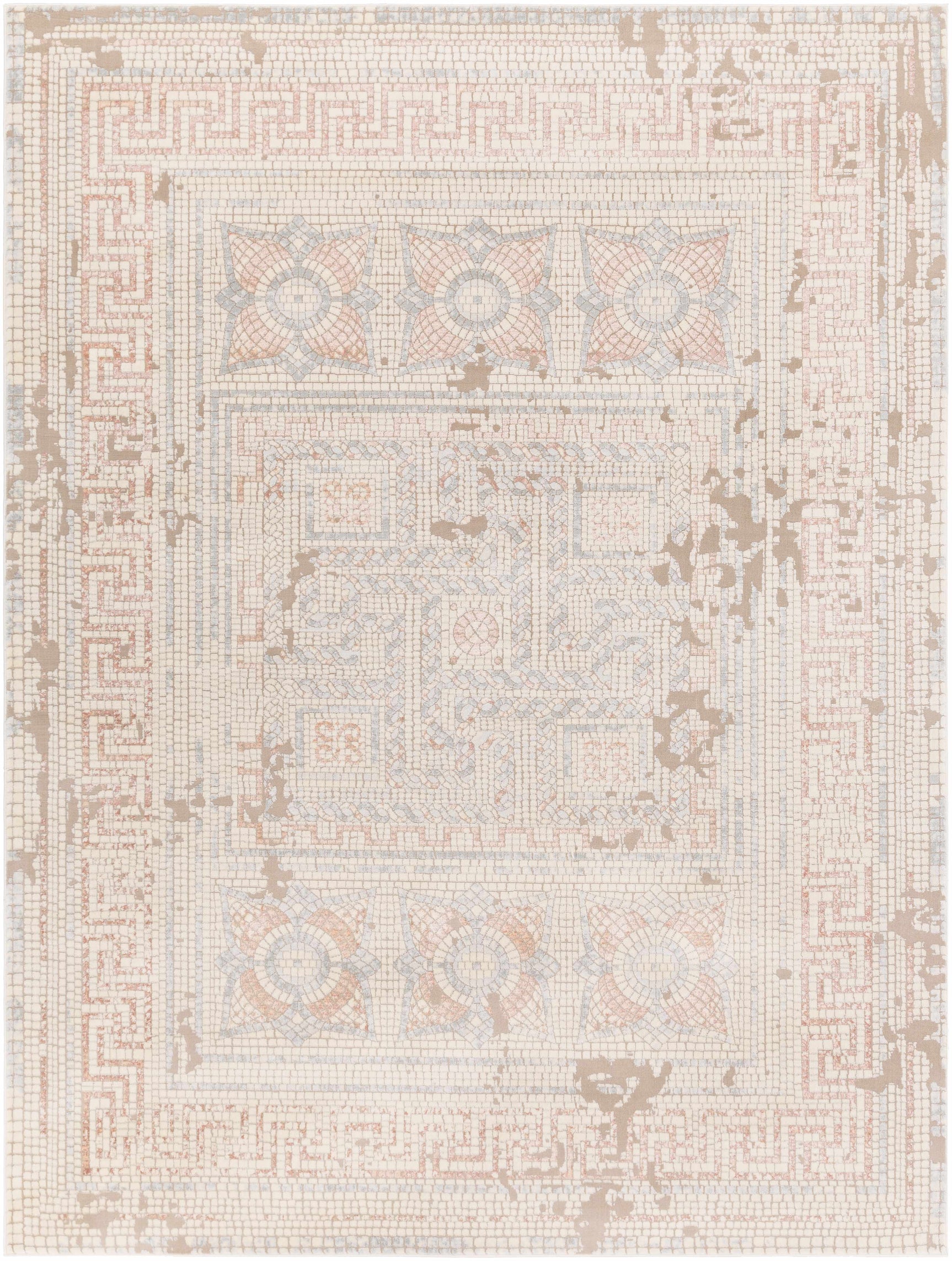 Terlingua Blush Greek Mosaic Carpet - Clearance - Ornate Home