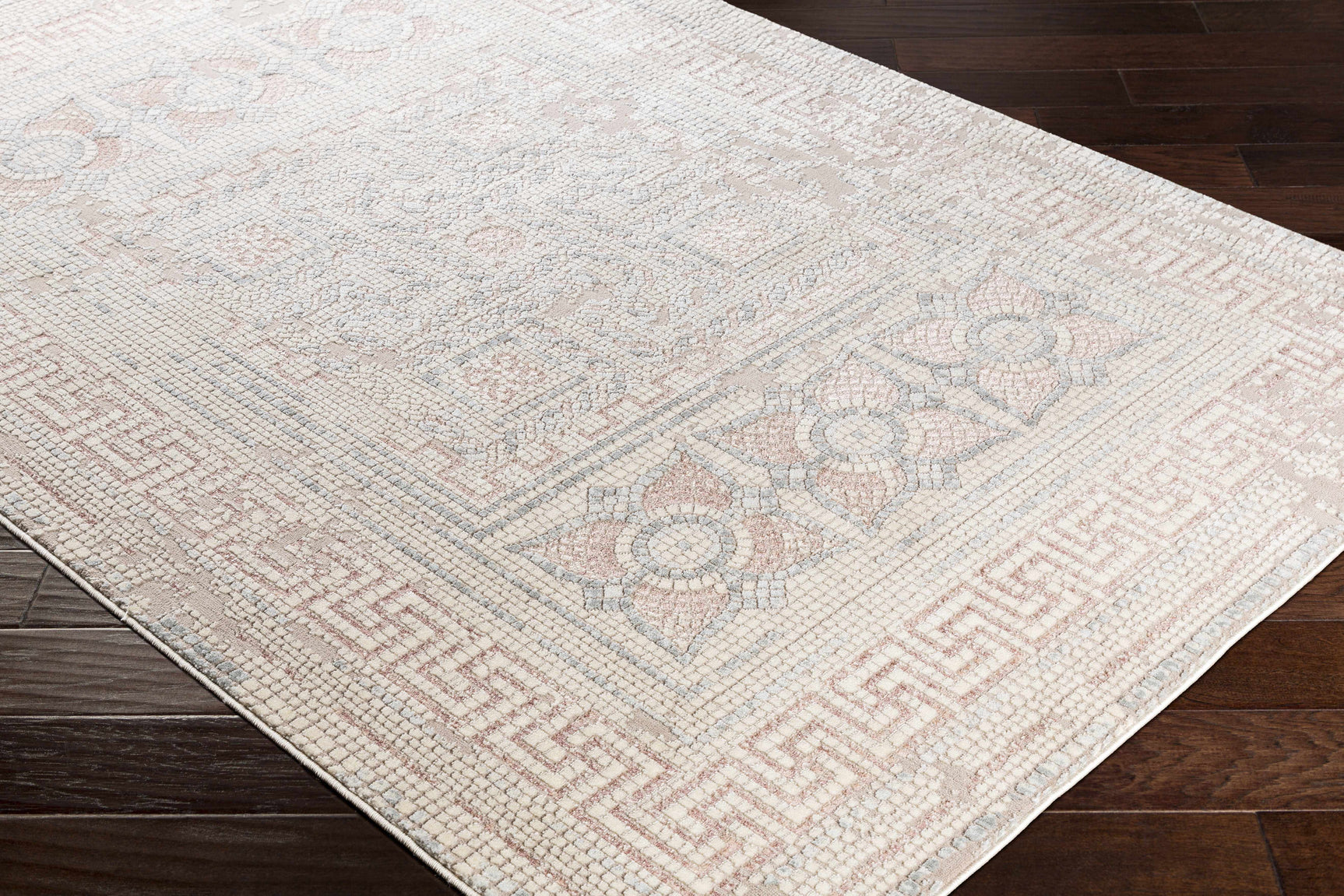 Terlingua Blush Greek Mosaic Carpet - Clearance - Ornate Home