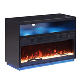 Terni Black TV Stand w/ Fireplace - Ornate Home