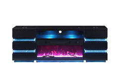 Terni Black TV Stand w/ Fireplace - Ornate Home
