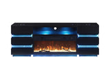 Terni Black TV Stand w/ Fireplace - Ornate Home