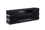 Terni Black TV Stand w/ Fireplace - Ornate Home