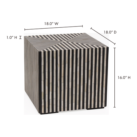 Terning Black/White Side Table - Ornate Home