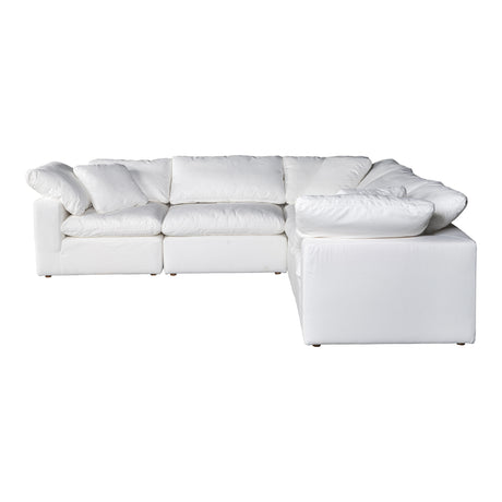 Terra Cream White Condo Classic L Shaped Modular Sectional - Ornate Home