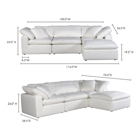 Terra Cream White Condo Lounge Modular Sectional - Ornate Home