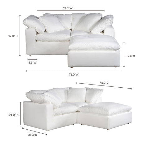 Terra Cream White Condo Nook Modular Sectional - Ornate Home