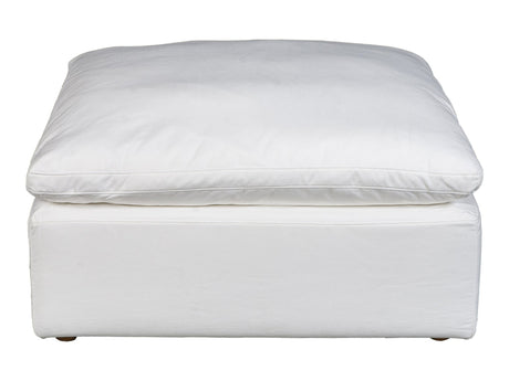 Terra Cream White Condo Ottoman - Ornate Home