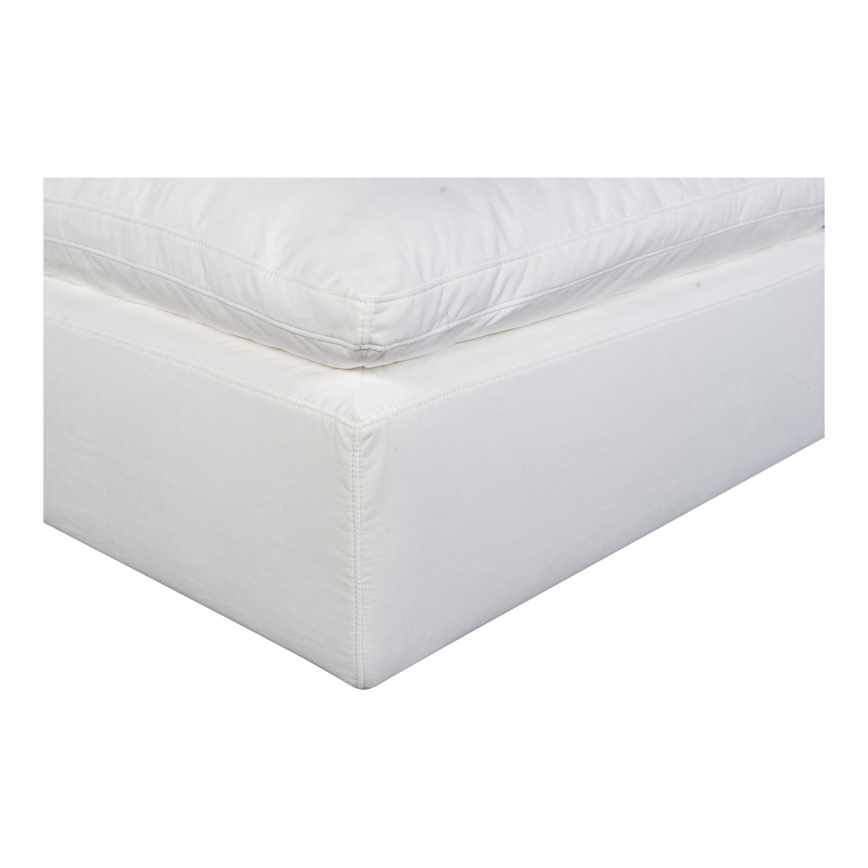 Terra Cream White Condo Ottoman - Ornate Home