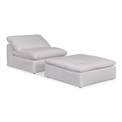 Terra Cream White Condo Ottoman - Ornate Home