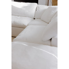 Terra Cream White Condo Ottoman - Ornate Home