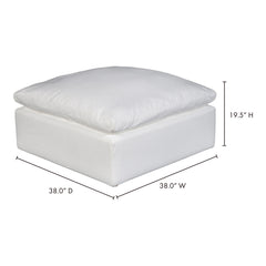 Terra Cream White Condo Ottoman - Ornate Home