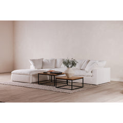Terra Cream White Condo Ottoman - Ornate Home