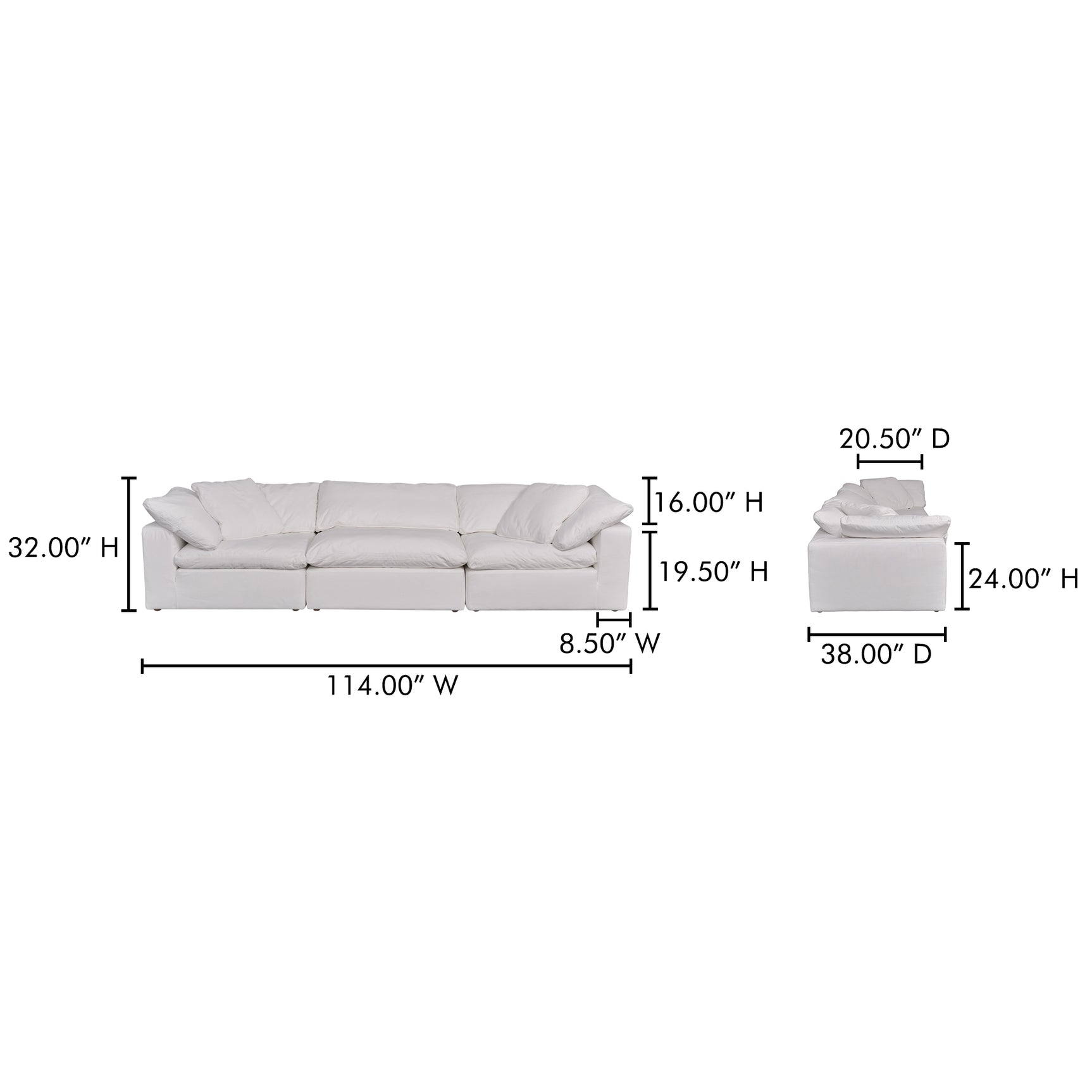 Terra Cream White Modular Sofa - Ornate Home