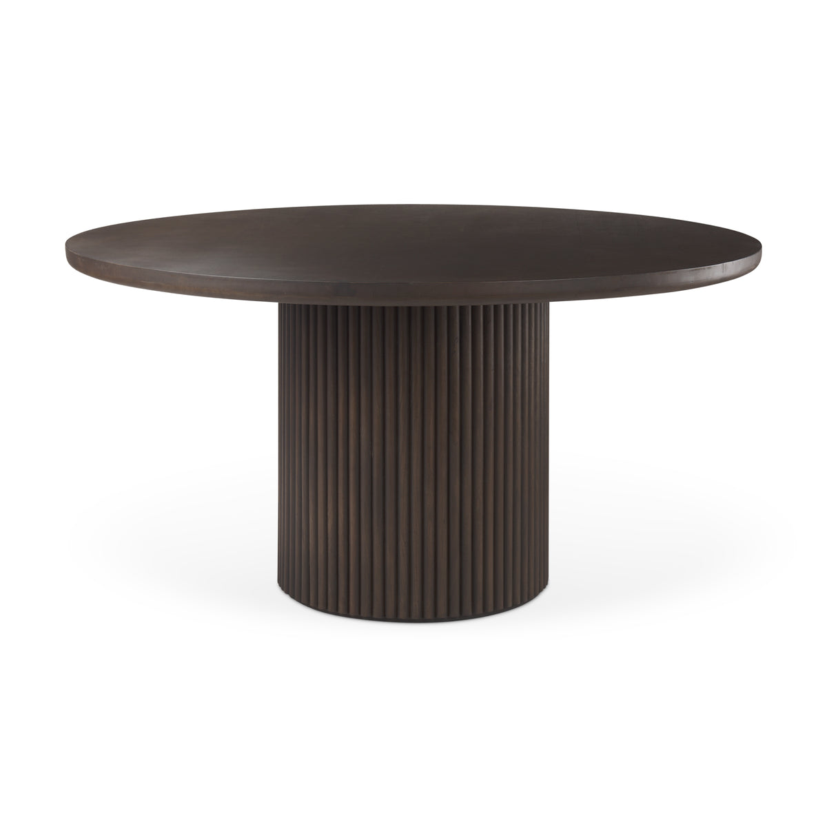 Terra Dark Brown 60" Round Pedestal Dining Table
