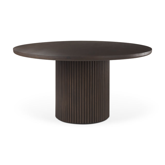Terra Dark Brown 60" Round Pedestal Dining Table