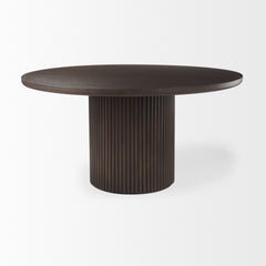 Terra Dark Brown 60" Round Pedestal Dining Table
