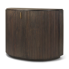 Terra Dark Brown Fluted 2-Door Accent Cabinet