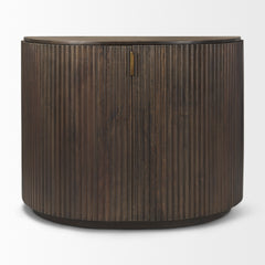 Terra Dark Brown Fluted 2-Door Accent Cabinet