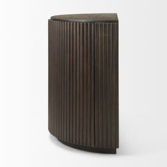 Terra Dark Brown Fluted 2-Door Accent Cabinet