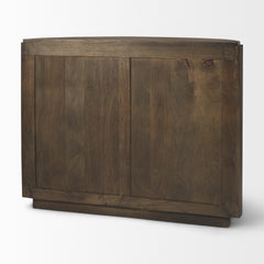Terra Dark Brown Fluted 2-Door Accent Cabinet