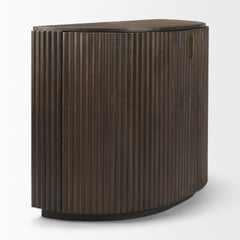 Terra Dark Brown Fluted 2-Door Accent Cabinet
