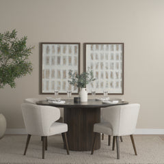 Terra Dark Brown Round Fluted 5-Piece Dining Set