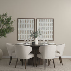Terra Dark Brown Round Fluted 7-Piece Dining Set - Ornate Home
