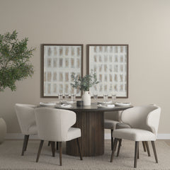 Terra Dark Brown Round Fluted 7-Piece Dining Set - Ornate Home