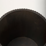Terra Dark Brown Wood Fluted Round Side Table - Ornate Home