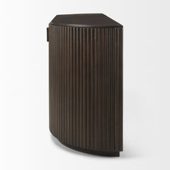 Terra Dark Brown Wood Fluted Sideboard