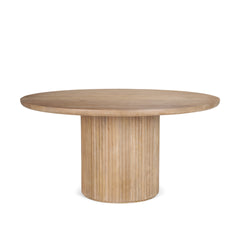 Terra Light Brown 60" Round Pedestal Dining Table - Ornate Home