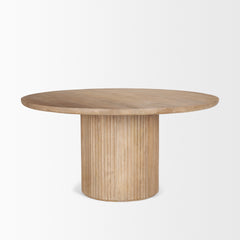 Terra Light Brown 60" Round Pedestal Dining Table - Ornate Home