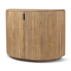 Terra Light Brown Fluted Wood 2-Door Accent Cabinet