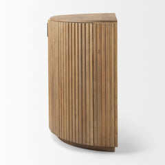 Terra Light Brown Fluted Wood 2-Door Accent Cabinet