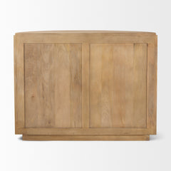 Terra Light Brown Fluted Wood 2-Door Accent Cabinet