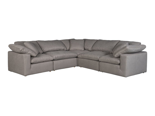 Terra Light Grey Condo Classic L Shaped Modular Sectional - Ornate Home