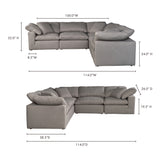 Terra Light Grey Condo Classic L Shaped Modular Sectional - Ornate Home
