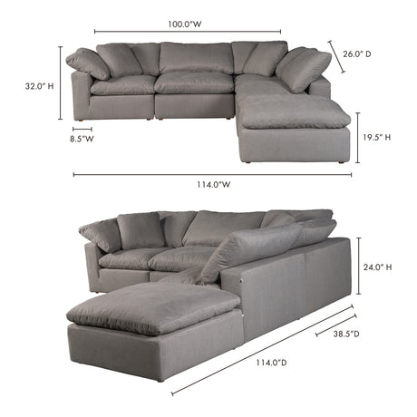 Terra Light Grey Condo Dream Modular Sectional - Ornate Home