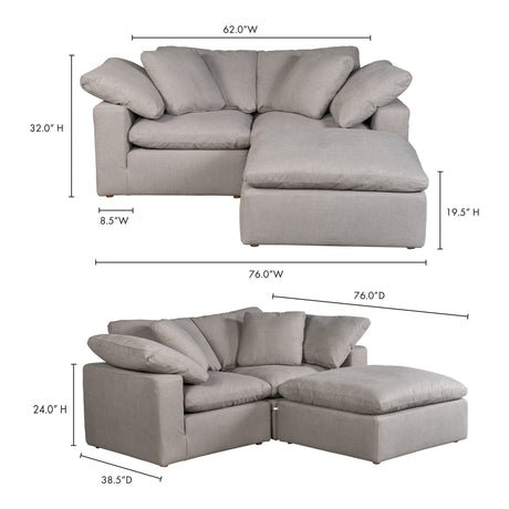 Terra Light Grey Condo Nook Modular Sectional - Ornate Home