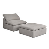 Terra Light Grey Condo Ottoman - Ornate Home