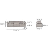 Terra Light Grey Modular Sofa - Ornate Home