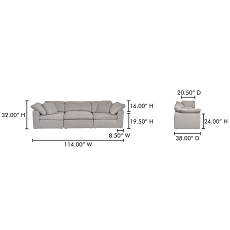 Terra Light Grey Modular Sofa - Ornate Home