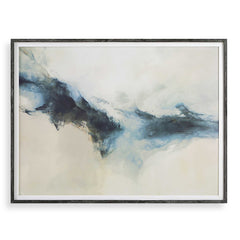 Terra Nova Blue/Gold Abstract Framed Print - Ornate Home