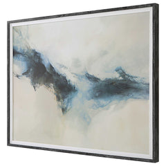 Terra Nova Blue/Gold Abstract Framed Print - Ornate Home