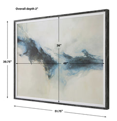 Terra Nova Blue/Gold Abstract Framed Print - Ornate Home