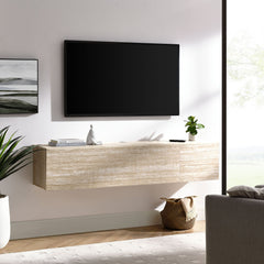 Terra Travertine 71" Wall-Mounted TV Stand - Ornate Home