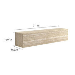 Terra Travertine 71" Wall-Mounted TV Stand - Ornate Home