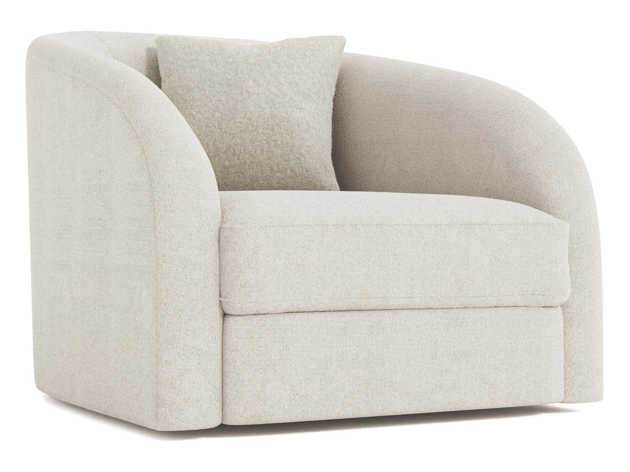 Terra White/Cream Fabric Swivel Chair - Ornate Home