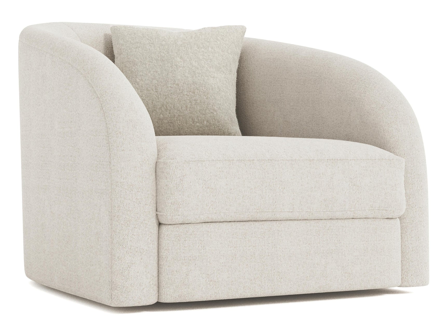 Terra White/Cream Fabric Swivel Chair - Ornate Home